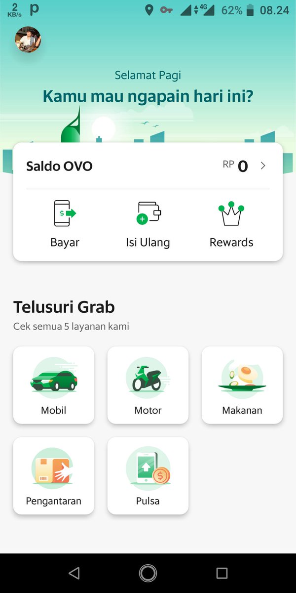 <a href="/GrabID/">Grab Indonesia</a> Saldo OVO di Grab bisa untuk membayar :
🛵 Grab Bike
🚗 Grab Car
🍔 Grab Food
🚚 Delivery
🛍️ Groceries
📱 Pulsa, Paket Data &amp; Bayar Tagihan

#UntungPakeOVO 
Yuk ikutan <a href="/andalaselang/">elang Andalas</a> <a href="/ririnsungkar53/">Ririn Sungkar</a> <a href="/LeniFitriyanii/">Leni Fitriyani</a> @MuhammadRifa111 @adityansaymie <a href="/ayulemot7/">ayu lemot</a> <a href="/Hennynst5/">Henny</a>