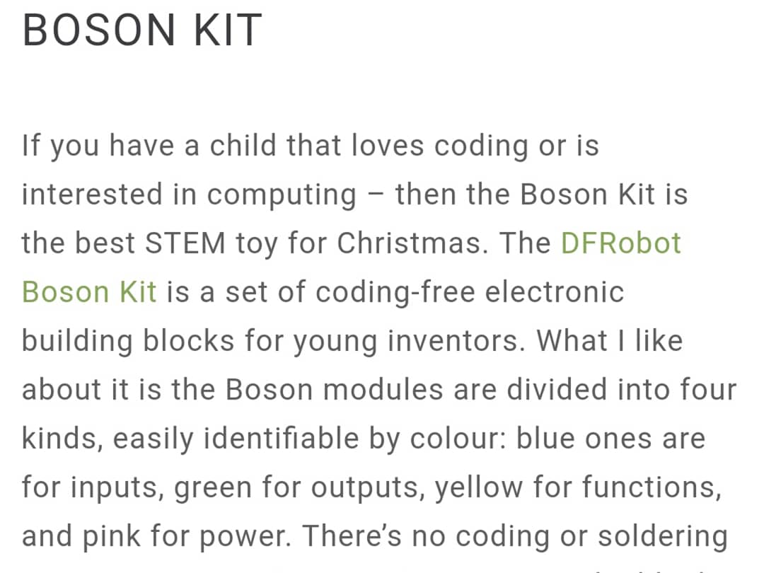 dfrobotcn's tweet photo. Boson, the best STEM kit that draw kid's attention, has again been mentioned by British blogger "Thimble&amp;Twig".
.
.
🕵️Read full article at https://t.co/n7Q5uu6fjm

#stemeducation #edutech #technology #engineering #codingforkid #module #educators #beginnerkit #microbit #arduino https://t.co/0YvSAHjwPH