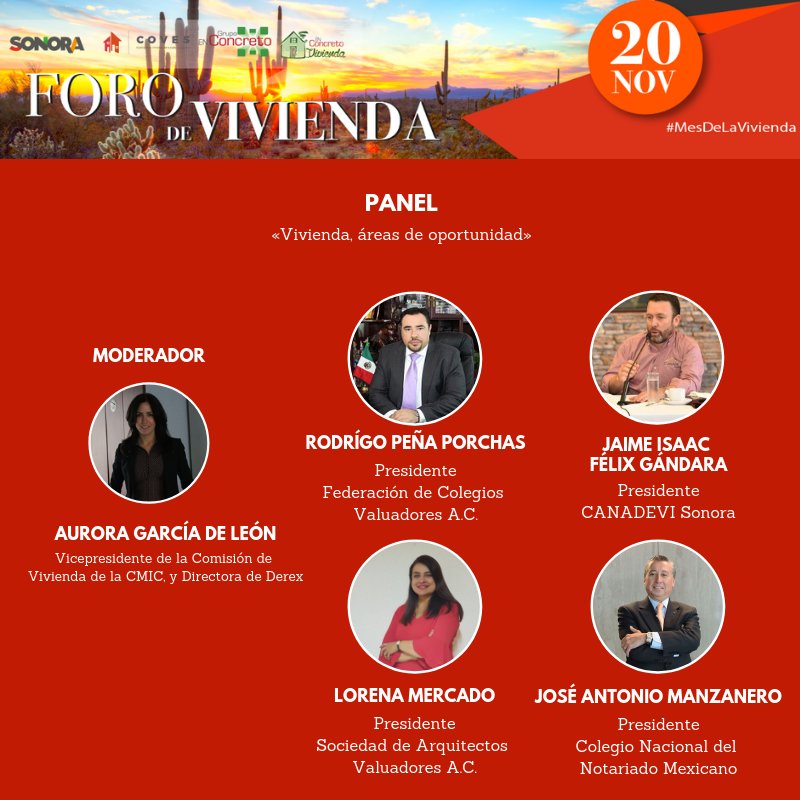 FECOVAL_AC's tweet photo. El martes 20 de noviembre nuestro presidente @rpenaporchas participará -junto a titulares de @SAVAC1, @CanadeviSonora1, @cmicnacional y @notariadomex- en el panel "Vivienda, áreas de oportunidad" en el #ForoViviendaSonora a realizarse en Hermosillo, Sonora. https://t.co/fKOhB0SioL