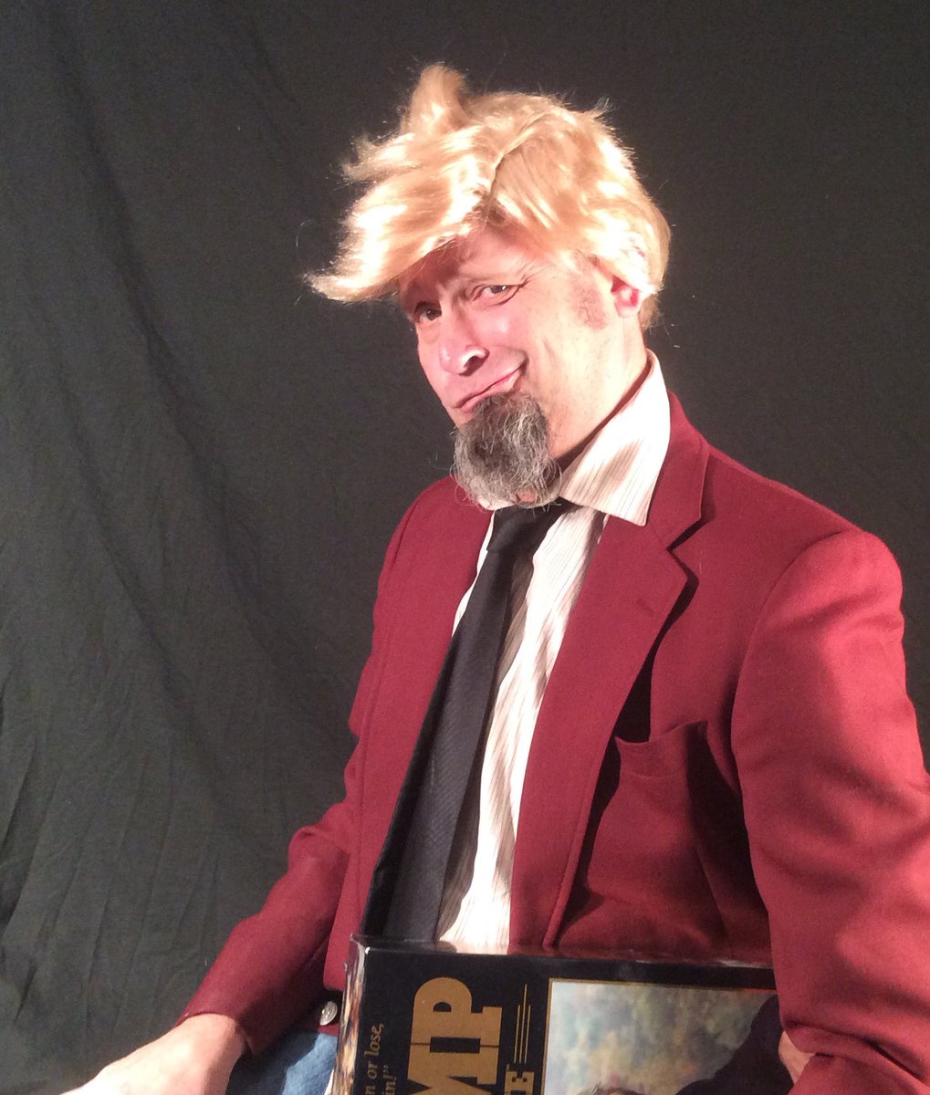 Altered ego day with my kids <a href="/DavidsonHS/">Hilliard Davidson</a> we make our own alter egos, shoot pics, sign them. Play inspires art. This is Dan’l Trump.  His quote “Daddy never gave me anything.” #alterego #hcsd #artteachers #artideas #inspiringkids #lessonplan #teacherlife