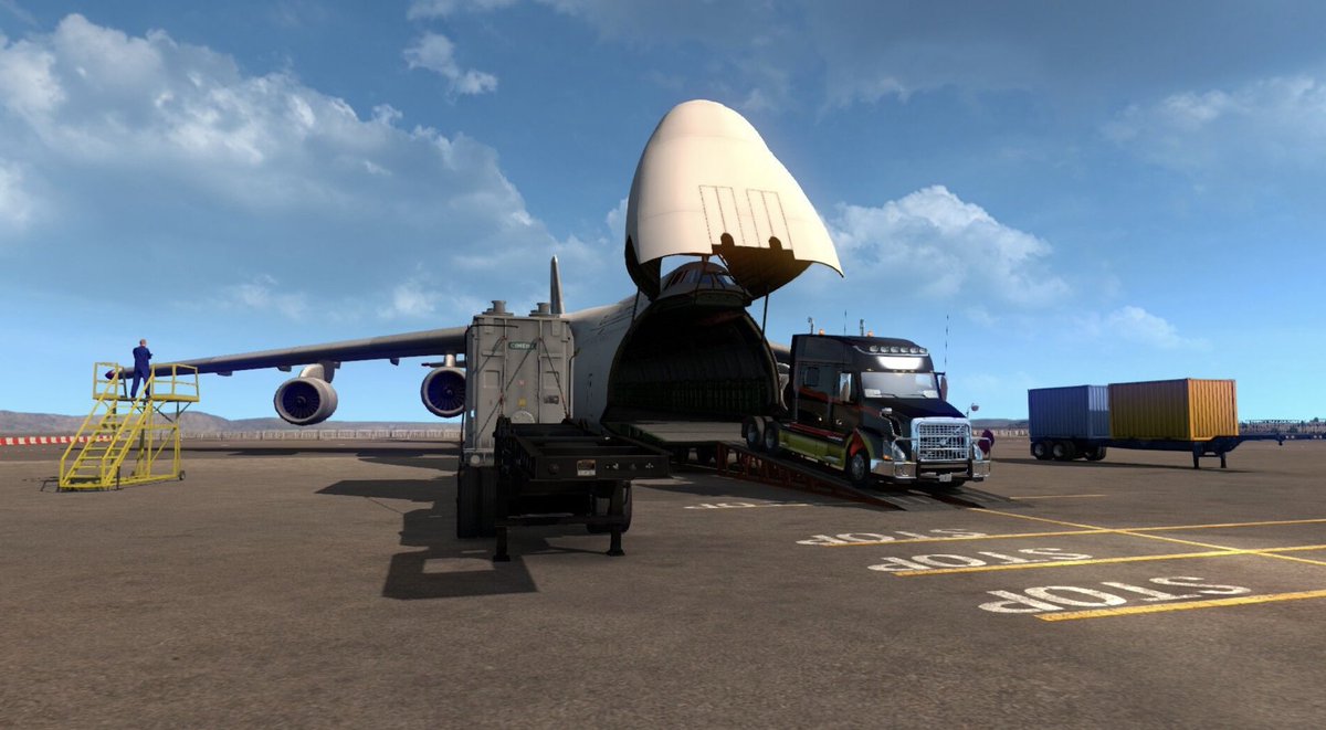 MisterXelo's tweet photo. Kaum gelandet, ging es schon wieder weiter auf #Twitch #KeinePause #Albaqurque #ATS #AmericanTruckSimulator #TwitchStreamer #GermanMediaRT #StreamAcademyRT @SCSsoftware @TruckersMP #TwichDE 🤭 https://t.co/EMDgaiwd96 https://t.co/pFAFqiMlsU