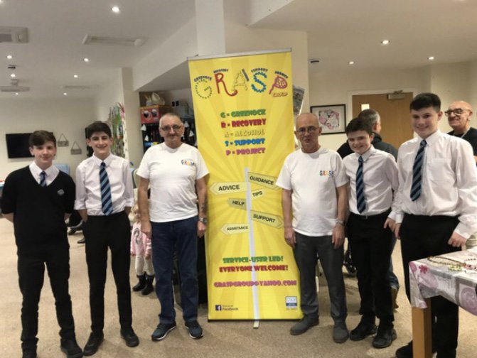 This week,S3 YPI pupils-Ewan MacKenzie,Nathan Harkins, Gareth Smith &amp; Jack Smith- attended a special event, run by Greenock Recovery Alcohol Support Project. The boys were thrilled to meet with GRASP’s representatives <a href="/ypi_scotland/">YPI Scotland</a> <a href="/_stcolumba/">St.Columba's HS, Gourock</a> <a href="/EquitySchs/">SCHS Equity & Excellence</a>