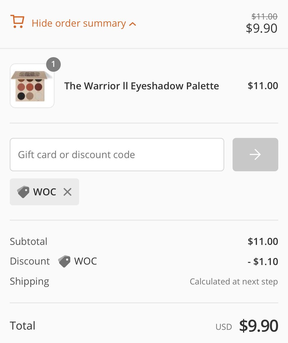 thetiarawillis's tweet photo. 45% off @juviasplace Sale — Get the Warrior 2 palette for $9.90 (instead of $22) by using discount code WOC ✨ https://t.co/bnQl7VL8Xd