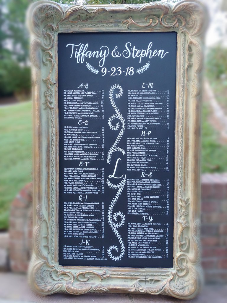 Chalkboard Seating Chart