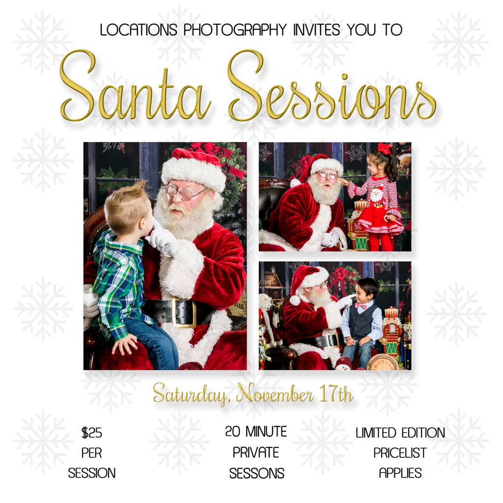 LocationsPhoto's tweet photo. This Saturday!!

Our Santa sessions are filling up quick! Book your private Santa session today! https://t.co/wobEosFqbx https://t.co/4pg5Jv4dKK