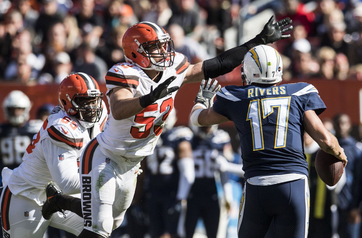 PFF_Browns's tweet image. Your top-5 graded #Browns on defense through 10 games:

1.  Schobert (85.9)
2. Garrett (82.2)
3. Ward (77.7)
4. Randall (74.0
5. Peppers (69.9)