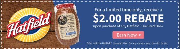 CouponChallenge's tweet photo. When you think Holiday, think Hatfield®! Hatfield® Ham has been an essential part in gathering families around the Holiday dinner table for generations. Receive a $2 Rebate w/ purchase of any Hatfield® Uncured Ham. https://t.co/8MjLkA2AFb #HolidaysWithHatfield #simplyHatfield #Ad https://t.co/Ky9K2Q5ZQz