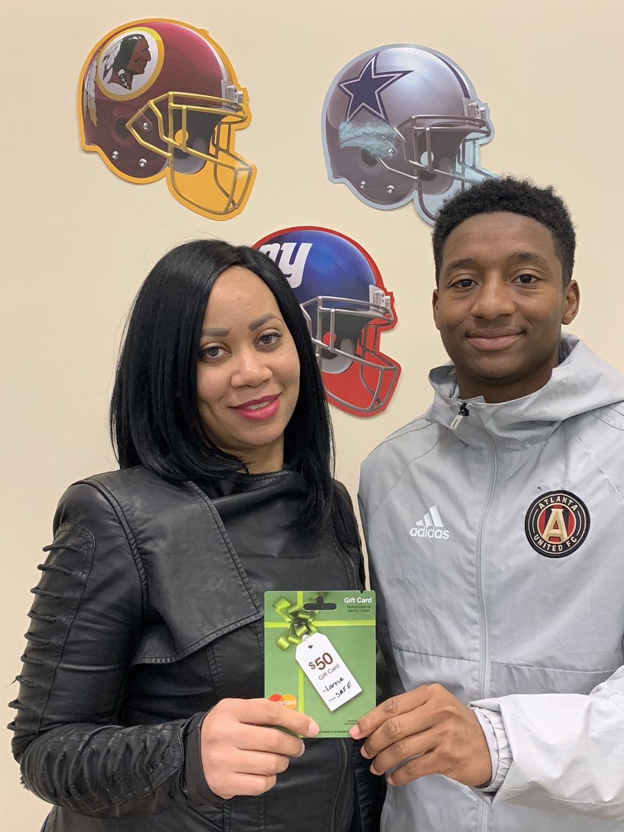 SAFE_SB's tweet photo. You know what’s better than realizing it’s Friday? Finding out you won a $50 gift card! Congrats to our new employee. 
#FridayFeeling #Atlanta https://t.co/b72ciwxsXB
