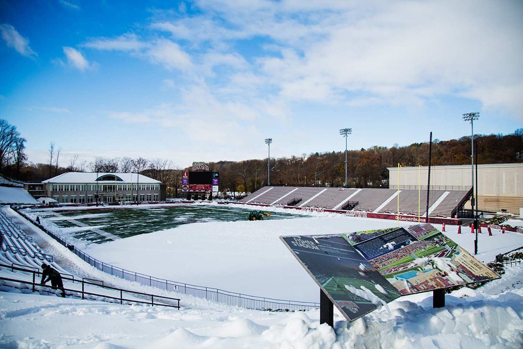 Are you ready for some football? Lafayette is. See how crews dug out the campus in time to host the most-played rivalry in college football: bit.ly/2DI73tv #Rivalry154 #BeatLehigh