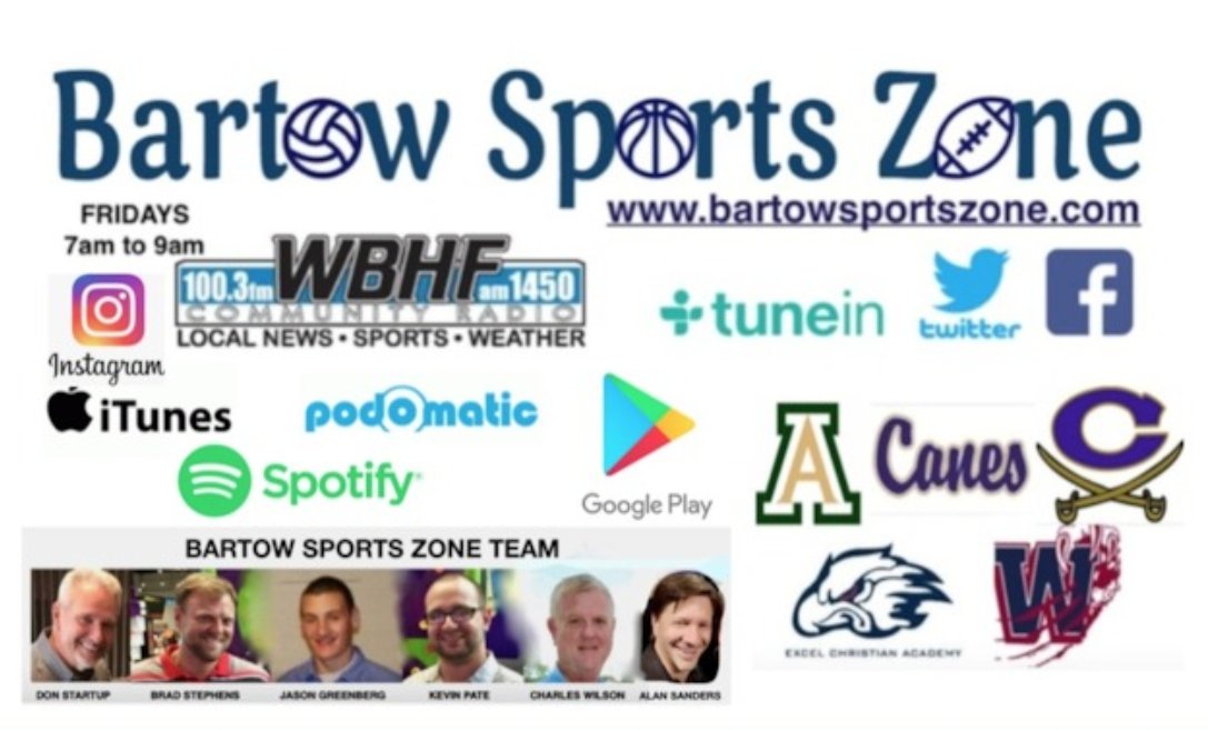 Today's radio show with @BradStephensLaw hosting. Guests @brentonbaggett, Matt Siniard, @CoachJoeyKing, and @cledustjudd . Bartow Sports Zone - Episode 120 - Nov. 16, 2018 podomatic.com/podcasts/barto… … @WBHFSports @wbhfnews @dailytribsports