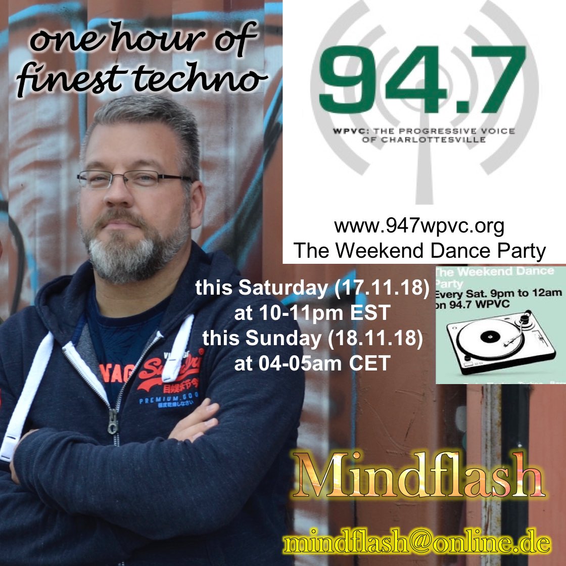 Mindflash1's tweet photo. Tune in on 94.7 WPVC Charlottesville, Virginia 🇺🇸. Online at https://t.co/f7O5knut5k.
With tracks by #avision #ramontapia #keithcarnal #christiansmith #veerus #t78 #julietfox #btraits #victorruiz and more.
#DeepinTechno #techno #technolovers #technolove #electronica #mindflash https://t.co/zJzX4oFIJy