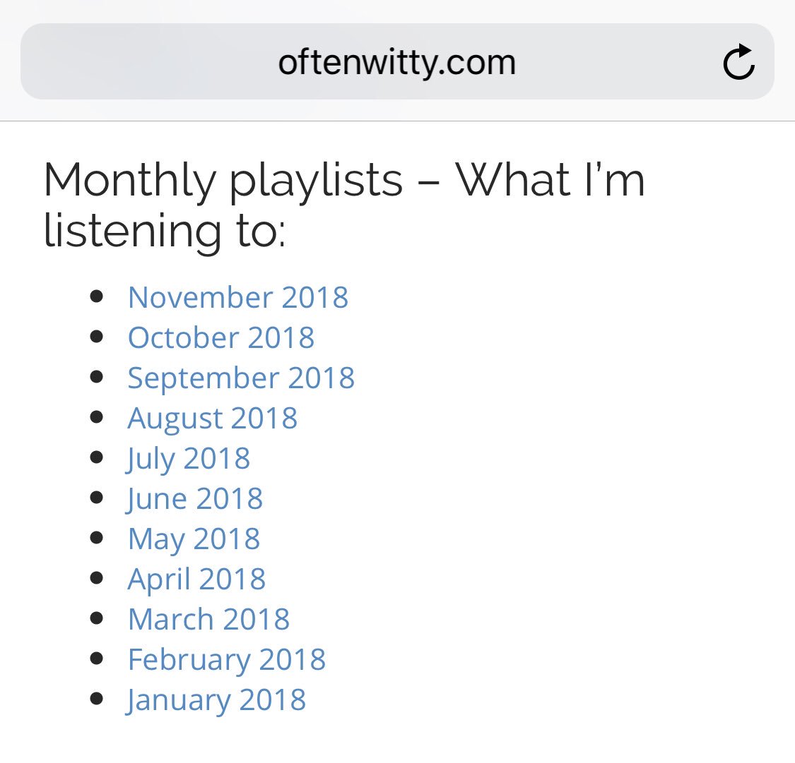 OftenWitty's tweet photo. Are you looking for new #music?? I’ve shared my #playlists on my site. Check them out if you’re looking for regularly updated tunes!! 🎶 🎵 #NewMusicFriday #AllGenres #AppleMusic #MusicCurator #MusicBlogger https://t.co/Ro1uu5YdRj https://t.co/uUsaYp5qz9
