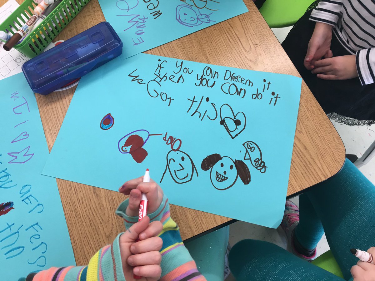 ATanceusz's tweet photo. Amazing message created by one of my kiddos for Hunter Olympics!! If you dream it, you can do it! @HunterPrincipal https://t.co/CNgDDqCI6e