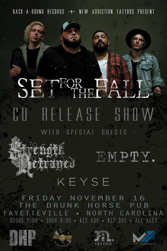 Emptyisaband's tweet photo. We’re all set up for our show tonight supporting @setforthefall at Drunk Horse Pub in Fayetteville tonight!
Come say hey to the noise boys.
#feelempty #setforthefall https://t.co/mJ72R2jxzX