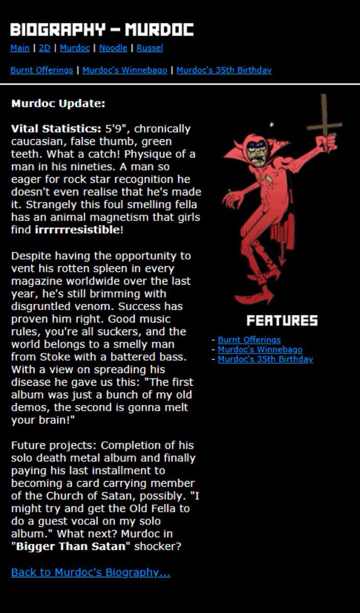 MurdocFACTS's tweet photo. Phase 2 Murdoc biography https://t.co/r0uj7THNFl