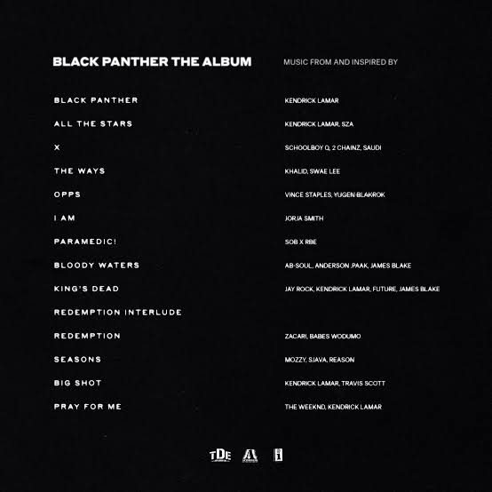 74. Black Panther The Album Music From And Inspired By - KendrickLamar