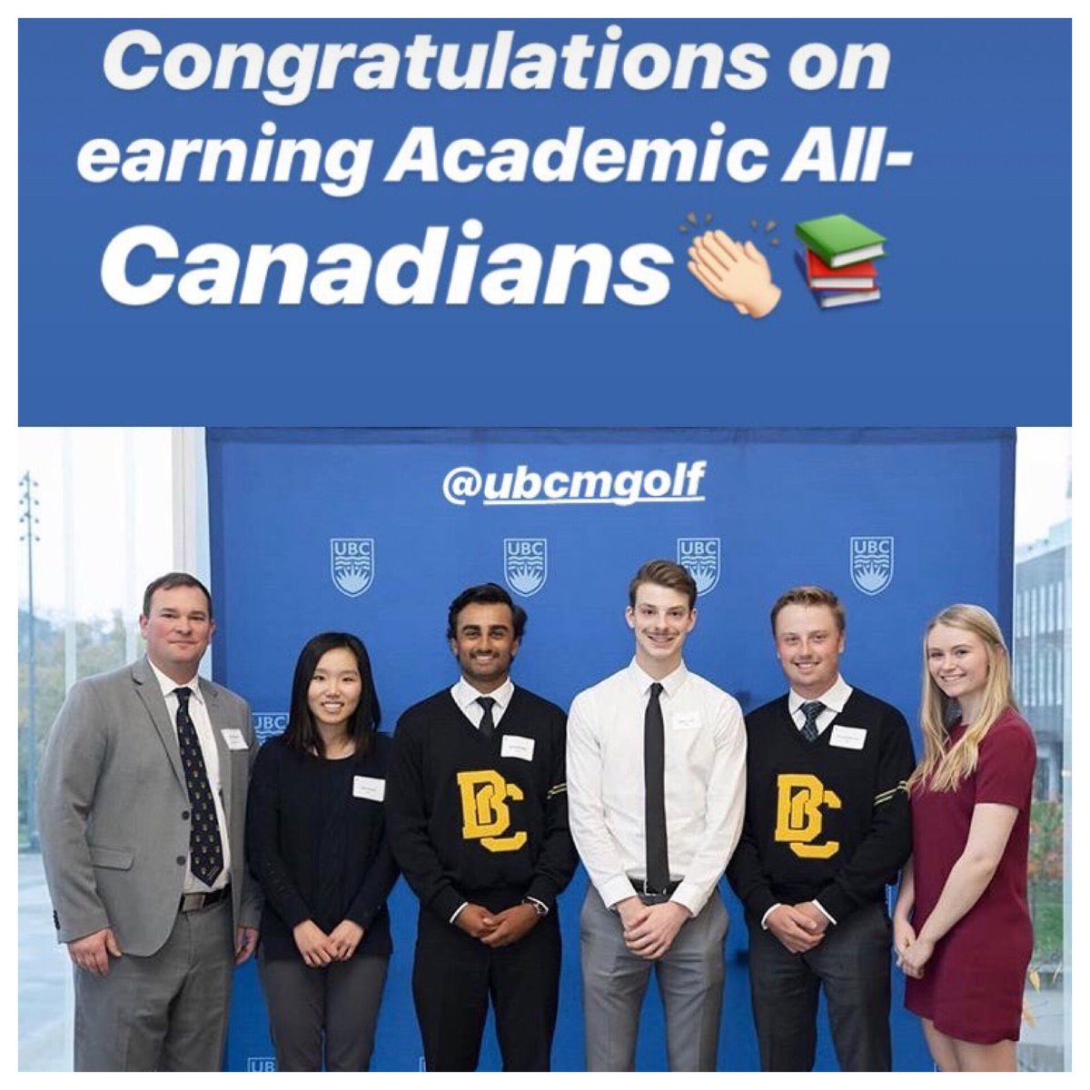 Congrats to our very own <a href="/claire_emery3/">Claire Emery</a> on her recent academic achievement! We also spy a couple of <a href="/GlencoeInv/">Glencoe Invitational</a> players in there! <a href="/andrewharry_14/">Andrew Harrison</a> <a href="/nZathu/">Buthi Yomzy</a> 👍🇨🇦⛳️🤓@ubcmgolf <a href="/Alberta_Golf/">Alberta Golf</a> <a href="/bc_golfer/">BC Golf</a>