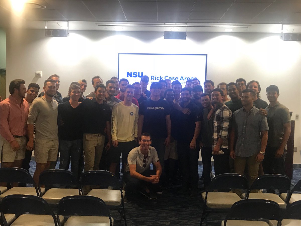 SHARKSrSMART's tweet photo. A big thank you to @standupourkids for your vulnerability, resilience &amp; for coming out to speak to our Sharks tonight!! #NSUSharks #StandUpOurKids #NSUAthletics 🦈🦈🦈 https://t.co/EhJoMS4b2p