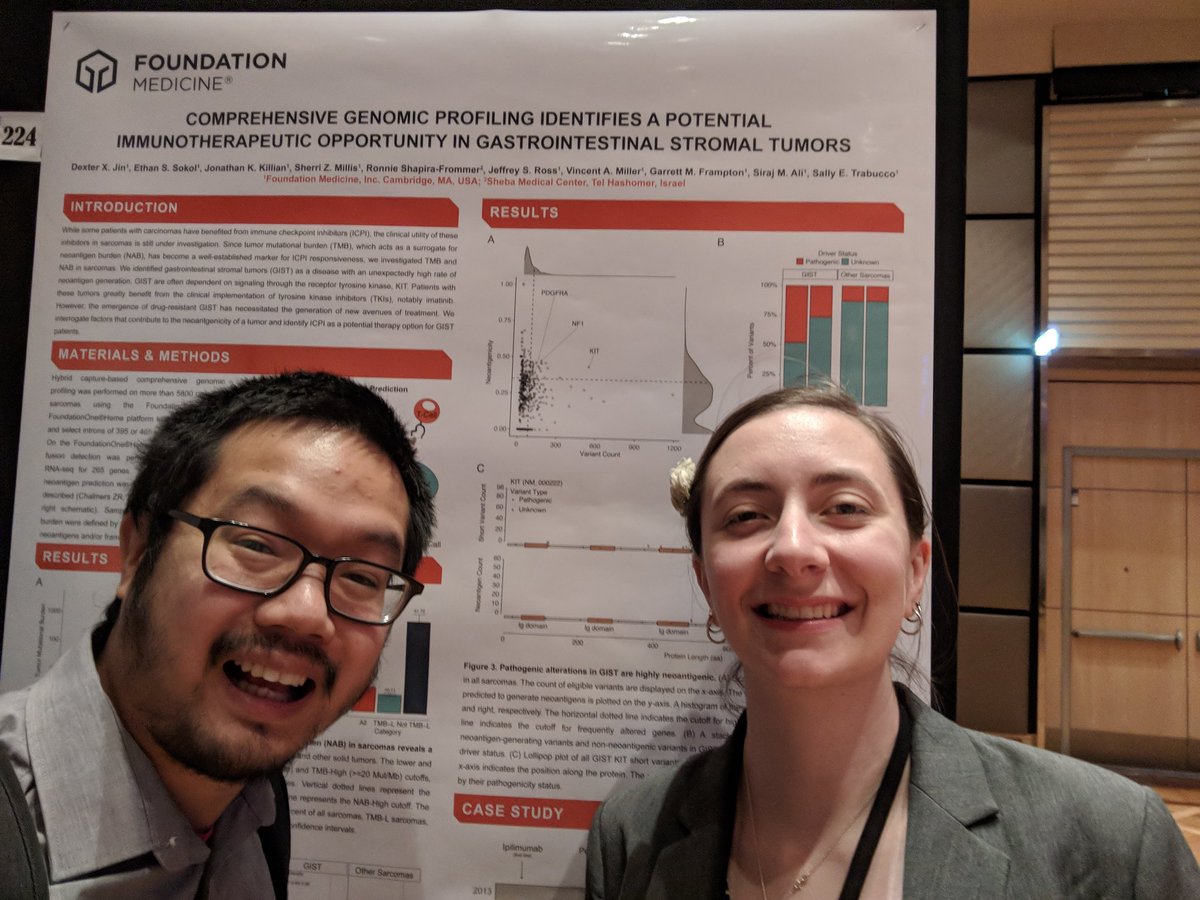 sillysalz's tweet photo. Dexter and me in front of his great poster at #CTOS2018 focused on neoantigens in GIST #uniquelyfmi https://t.co/Dl9VnD8OCP
