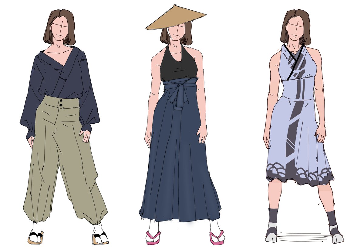 服楽描き。 