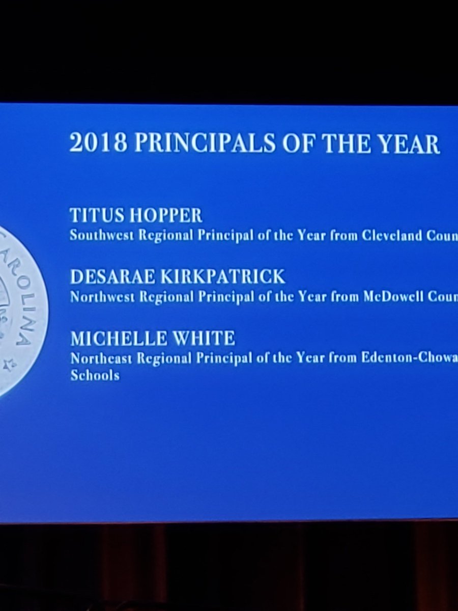 Missionmyndid's tweet photo. Honored to represent my family, my school, my county and my region!!! The Governor called my name ya'll.  #CECHS #NCPOY @NCPrincipals https://t.co/fMEuREGAAp
