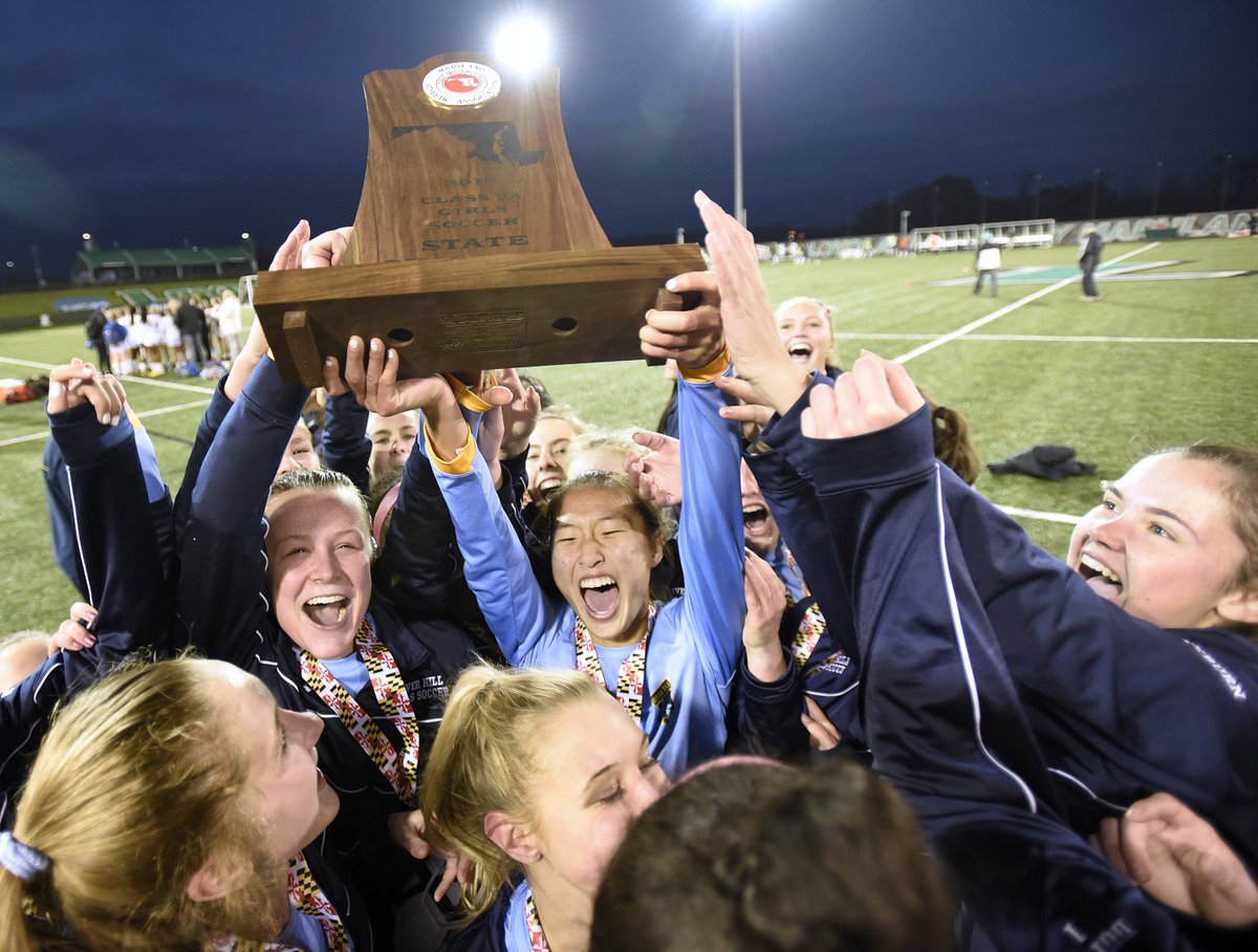 kylefstackpole's tweet image. .@AthleticsRHHS girls soccer has played in 13 state finals, and all 13 times, they've been crowned state champions. 

Their latest triumph came Friday, as the Hawks defeated @LadysoccerWhs, 1-0, to win their third straight 2A state title. STORY/PHOTOS: bsun.md/2Tkia0o