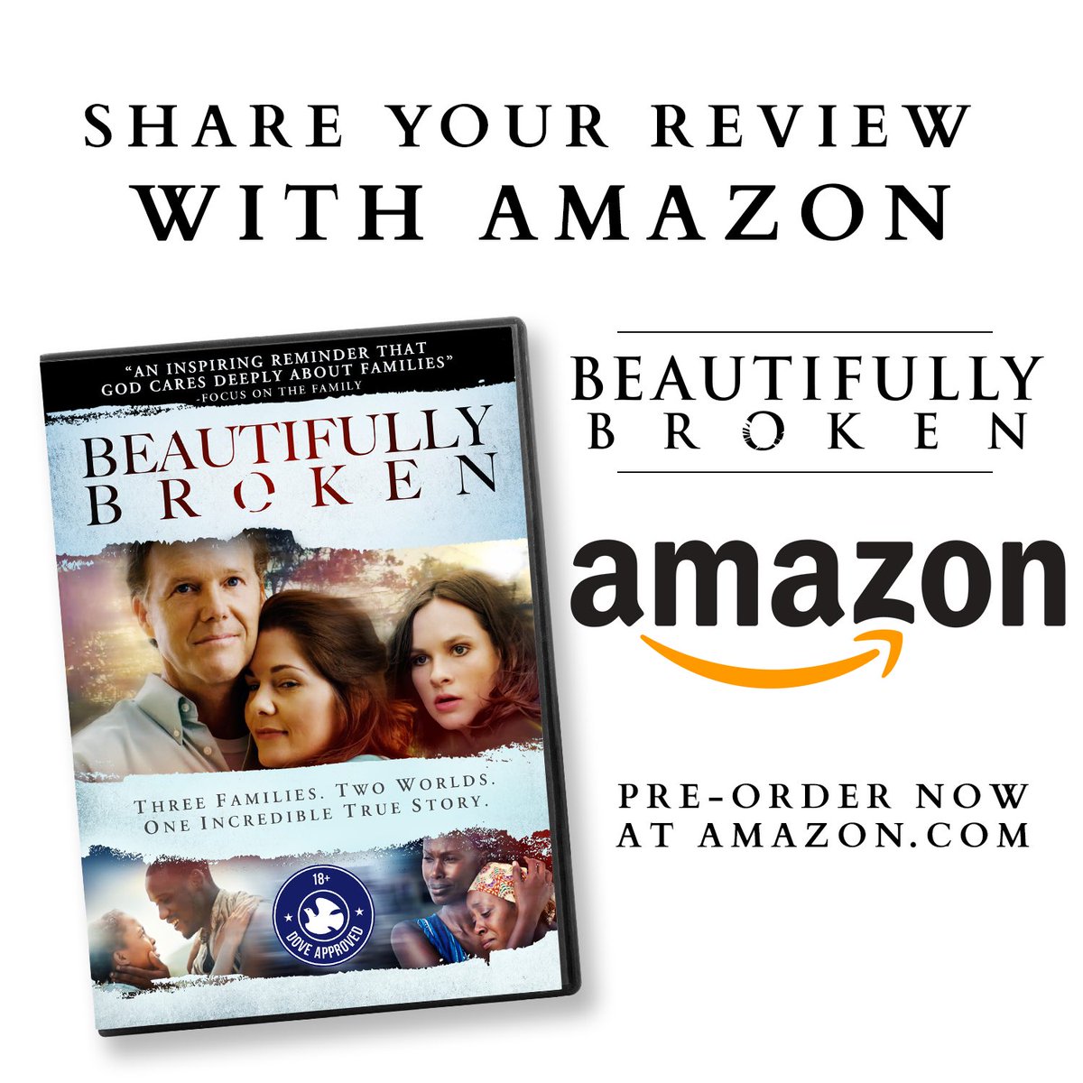 If you enjoyed <a href="/BBrokenMovie/">Beautifully Broken Movie</a> post your review on amazon so others can enjoy the message of Beautifully Broken. Review it here! amzn.to/2zSp3NA 
#BeautifullyBroken #bbroken #Amazon