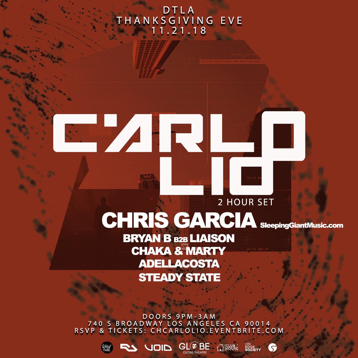 Thanksgiving eve in DTLA! Tickets: chcarlolio.eventbrite.com/?aff=Adellacos…