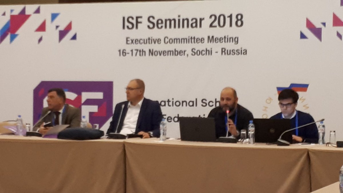 ISFsports's tweet photo. #ISFforum, Sochi, #Russia, day 2 โก๏ธโก๏ธ ISF Sport Committee meeting: assesing & discussing #ISFWSC2019 & other events, TC composition, new sport policy, #Gymnasiade 1st official visit.
#Education #SchoolSport https://t.co/lCZhAjkS9z
