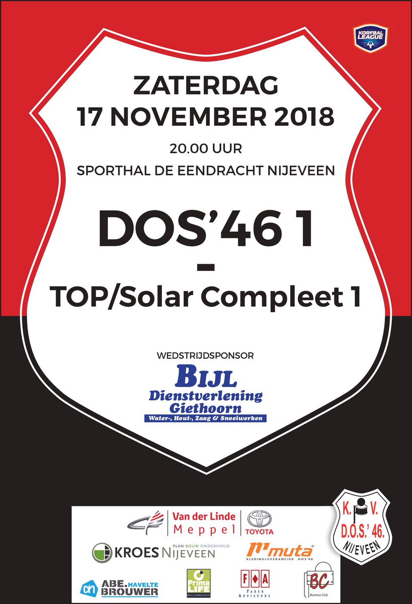 DOS46's tweet photo. MATCHDAY! Tot vanavond in sporthal de Eendracht! 🔴⚫️ #dostop https://t.co/SB41QP3qD7
