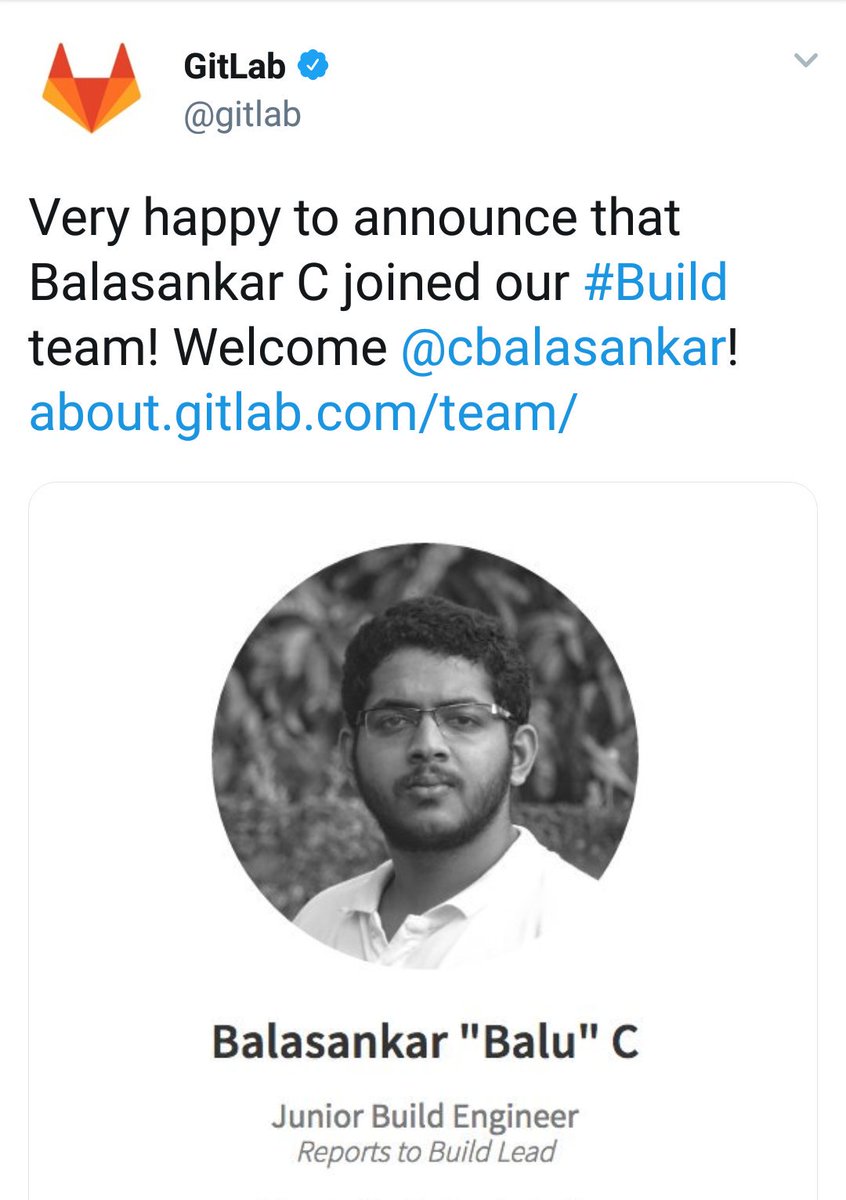 balasankarc's tweet photo. Two years @gitlab . Most awesome thing? Being with my family every single time they/I needed it. #RemoteWork, ftw. https://t.co/O7wM06pCS5
