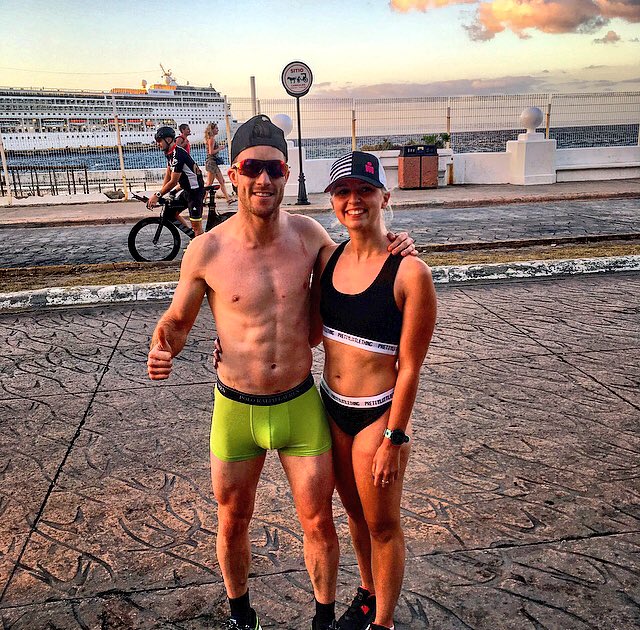 niangharadavies's tweet photo. The joys of running against tapering ironmen 🤣🥇🏃🏼♀️👙 #firstfemale #underpantsrun #Cozumel @David88Cole https://t.co/8aAqIPMU5r