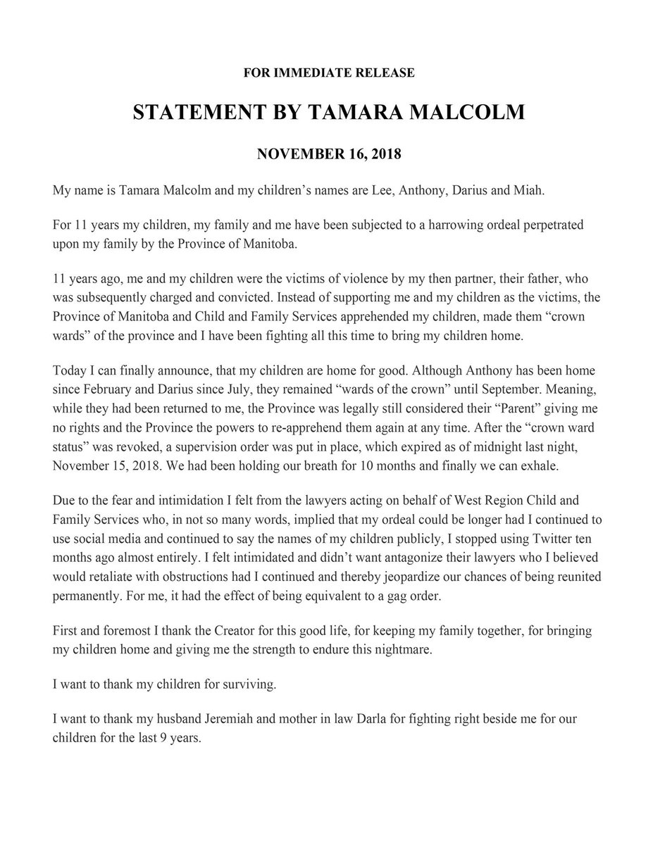 TamaraMStory's tweet photo. For Immediate Release
@AMCMBChiefs @AFN_Updates @CBCIndigenous @APTNNews @windspeakernews @mbndp @WabKinew @KatherineHensel @christibelcourt @Nehiyahskwew @IsaacMurdoch1 https://t.co/5ggoKsJ034