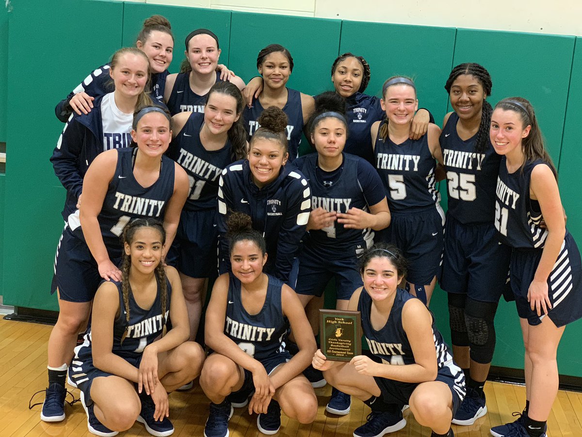 TrinityGirlsBa1's tweet photo. Finished the York tourney .500 beating Conant 61-40 with the entire team getting minutes! Shoutout to Makiyah Williams on making the All-Tourney Team! https://t.co/OxWnbuJpYD