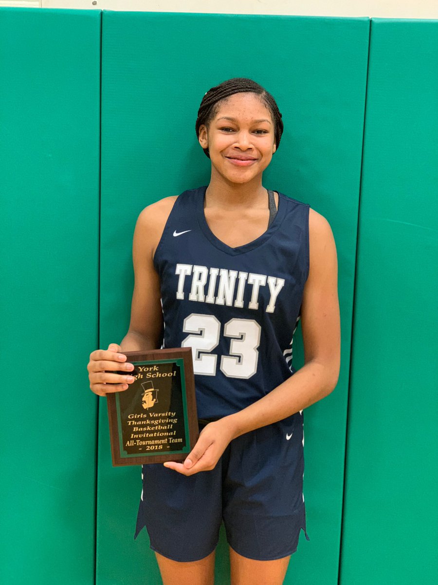 TrinityGirlsBa1's tweet photo. Finished the York tourney .500 beating Conant 61-40 with the entire team getting minutes! Shoutout to Makiyah Williams on making the All-Tourney Team! https://t.co/OxWnbuJpYD