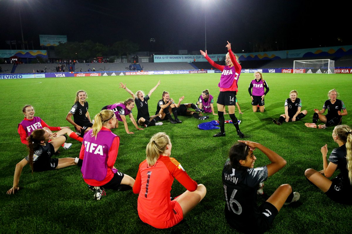 NZ_Football's tweet photo. PHOTO GALLERY | Check out some of the best snaps from a historic occasion as New Zealand made the quarter-finals of the #U17WWC for the first ever time with a win over Uruguay https://t.co/UxNOwCLGnL https://t.co/16v7Inz4jc