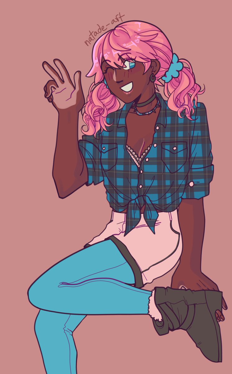 natade_art's tweet photo. im gonna make a pink/red fang to match this blue vanille but! i wanted to draw vanille in my outfit from the day (with different colors and new accessories :^>). i will watch ffxiii soon https://t.co/nTBBICEdsn