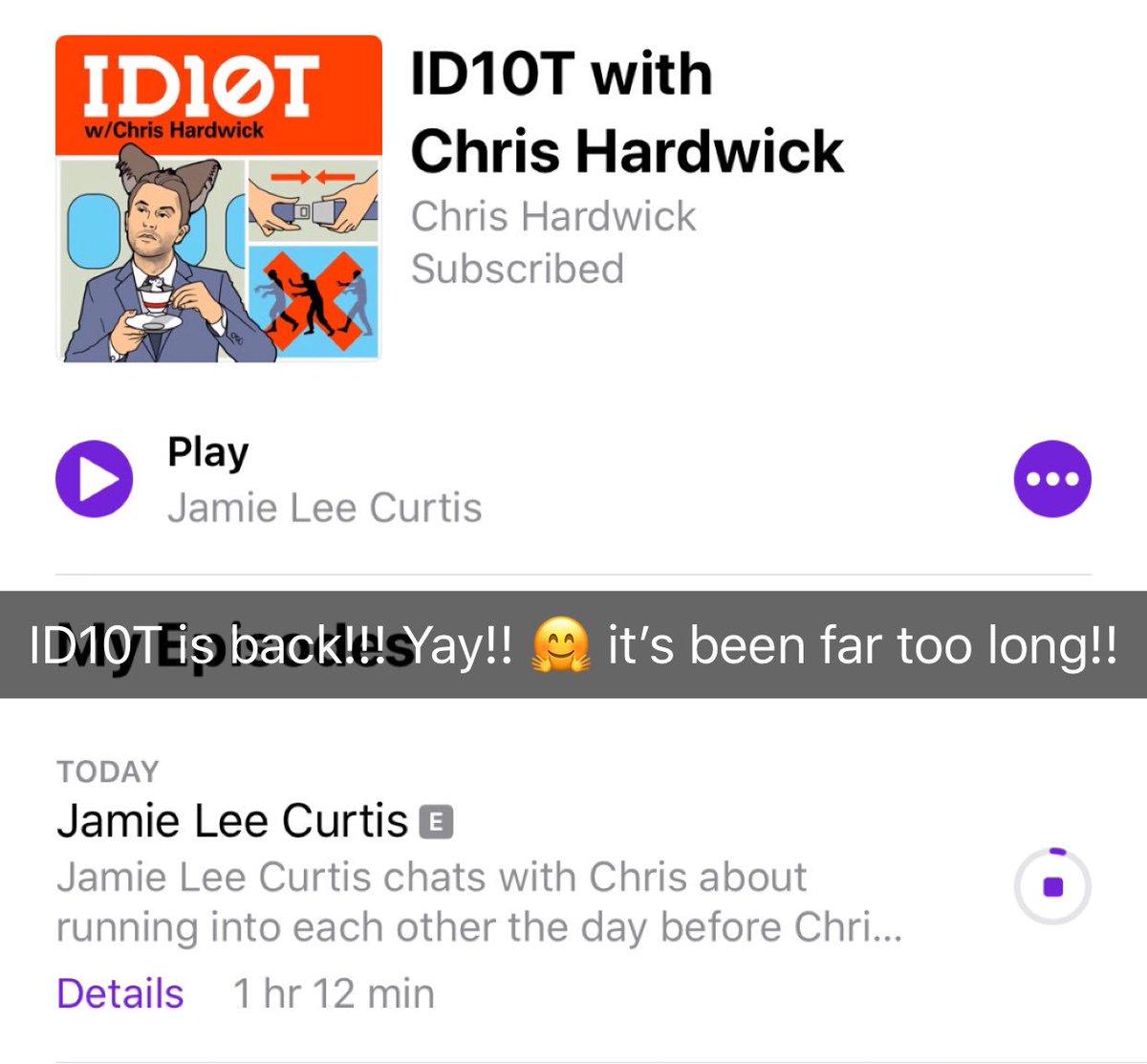 oddmurph's tweet photo. @hardwick so glad you’re back!! Excited to hear the podcast again!! ❤️ https://t.co/LOK3ICozgk