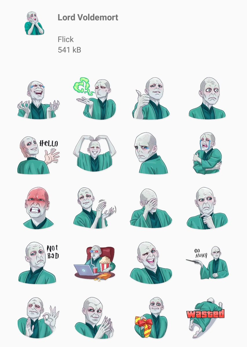 DobbyHP's tweet photo. Para os senhores que gostam de usar sticker no whats, Dobby encontrou alguns packs bem legais pra baixar #HarryPotter #Dobby #LordVoldemort #WAStickerApps https://t.co/436FoRH55L