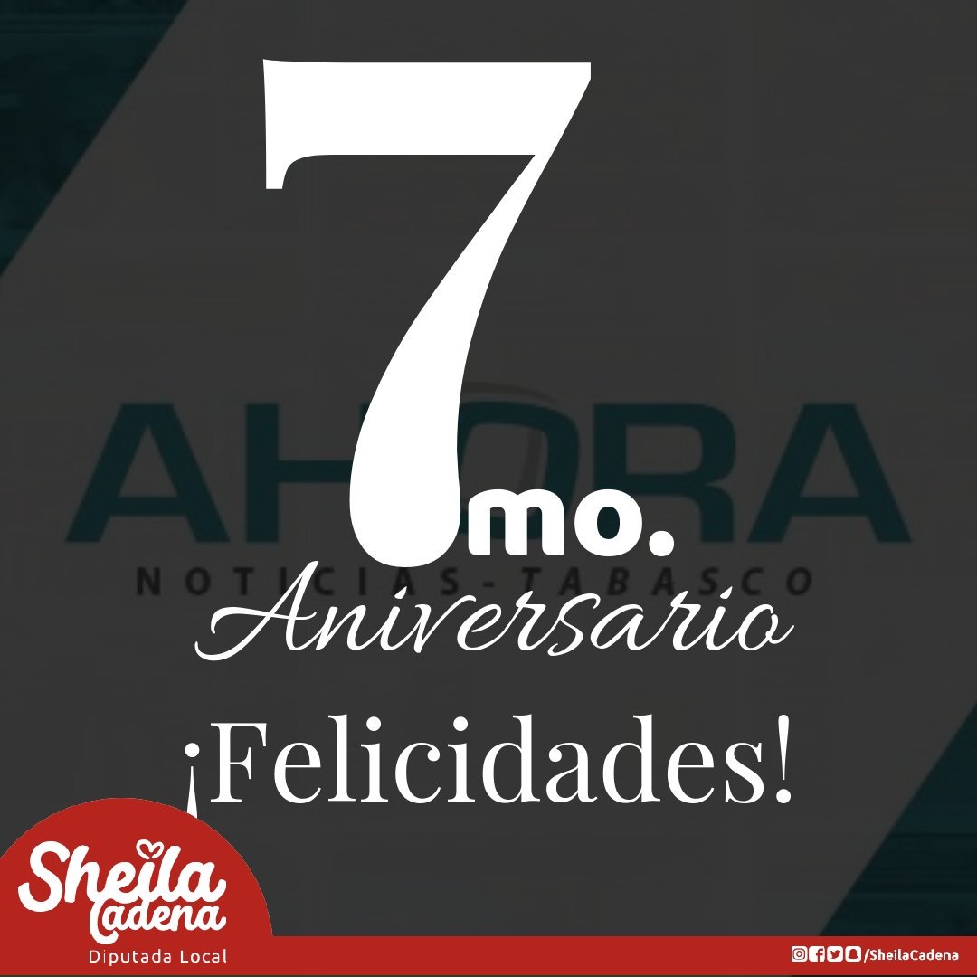 SheilaCadena's tweet photo. Felicito a @ahoratabasco, por la labor periodística que ejercen día con día, con el compromiso de veracidad con Tabasco. Enhorabuena @alextovar28, muchos éxitos más. ¡Feliz 7mo aniversario! https://t.co/RNLBXZv4jX