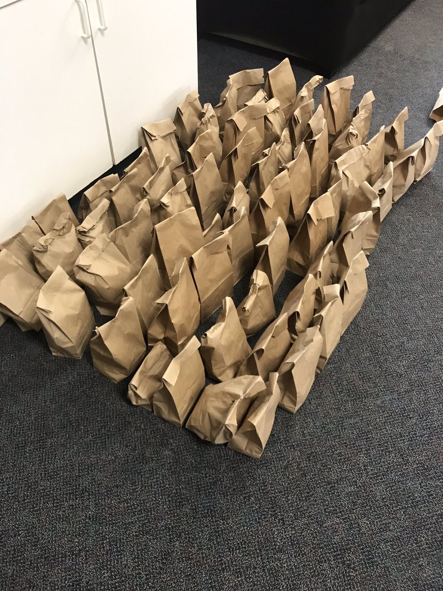 288 Lunch bags packed for Operation Hope. Thankful for our giving Panther families ❤️