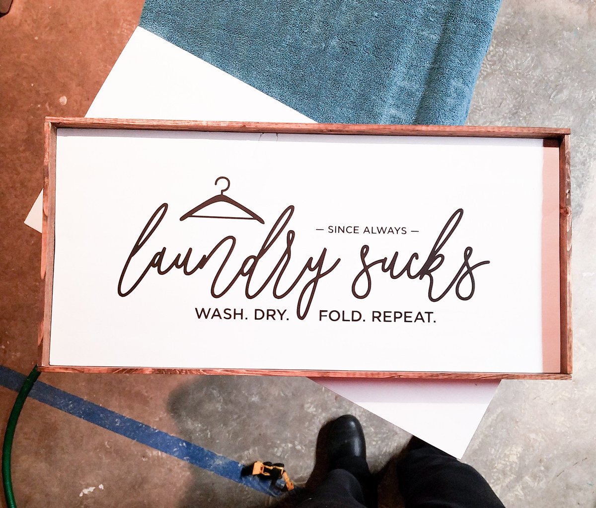 erinnapoli's tweet photo. Anyone else feel this way? 🙋🏼‍♀️ Might as well put a little humor in the laundry room! 🧦 Only one of these bad boys available tomorrow at the 5th Annual Holiday Vendor &amp; Craft Show in Billings Park, Superior, WI. 8 am - 2 pm #laundryroom https://t.co/7G2vHdSN86