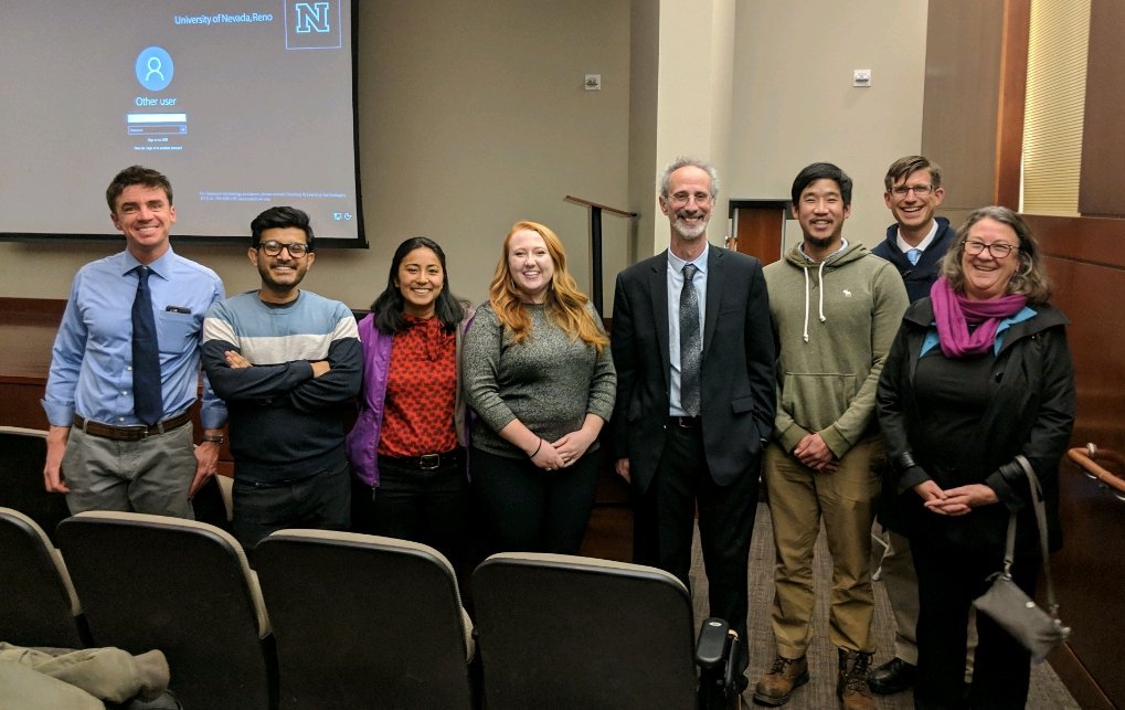 UNR_SWWF's tweet photo. Thank you to @PeterGleick for a wonderful keynote presentation! It was a wonderful way to conclude our Student World Water Forum here at UNR. Hope to have you back soon! #SWWF2018 https://t.co/OuGTsEm8WS