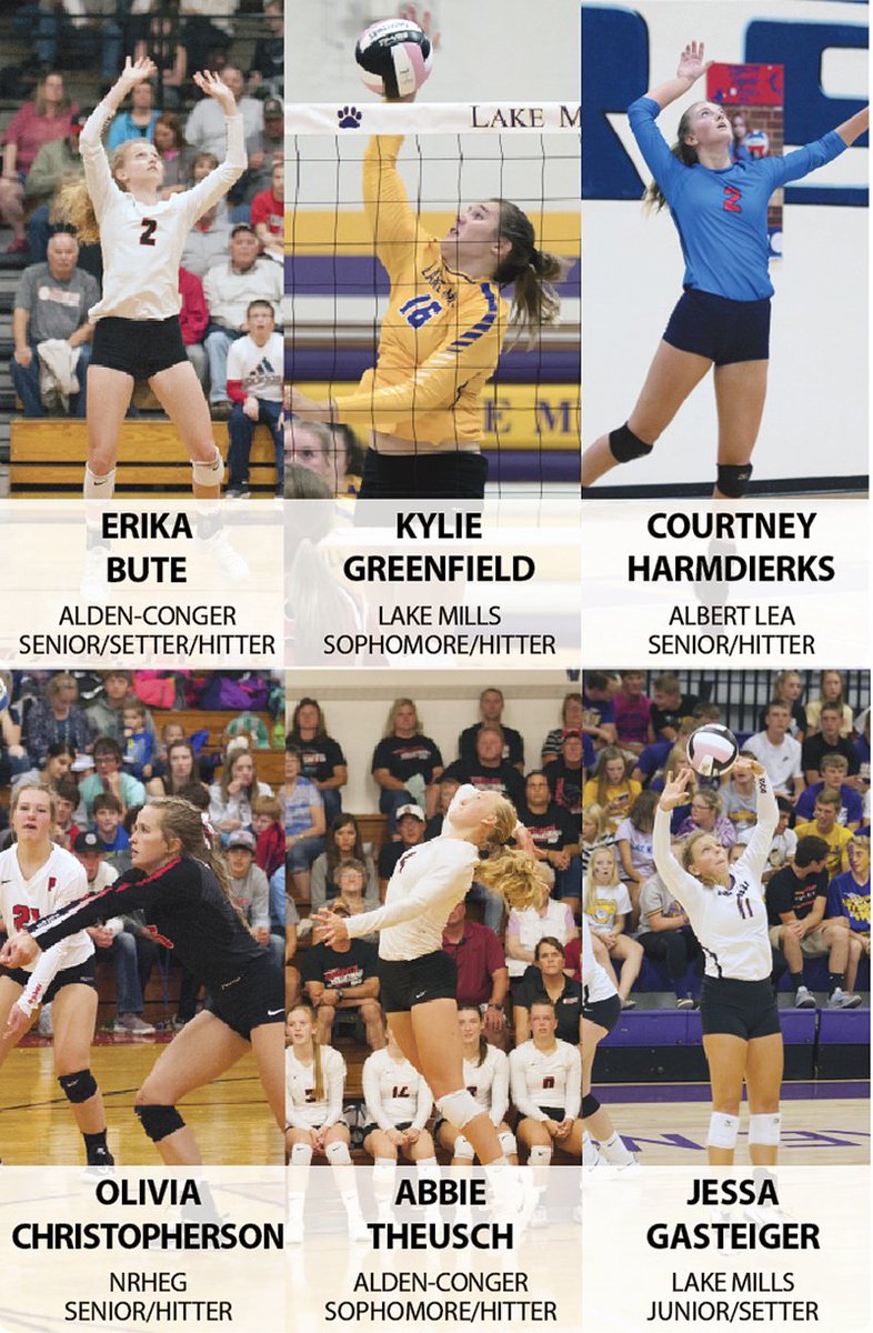 (Tribune announces first team All-Area volleyball) - albertleatribune.com/2018/11/tribun…