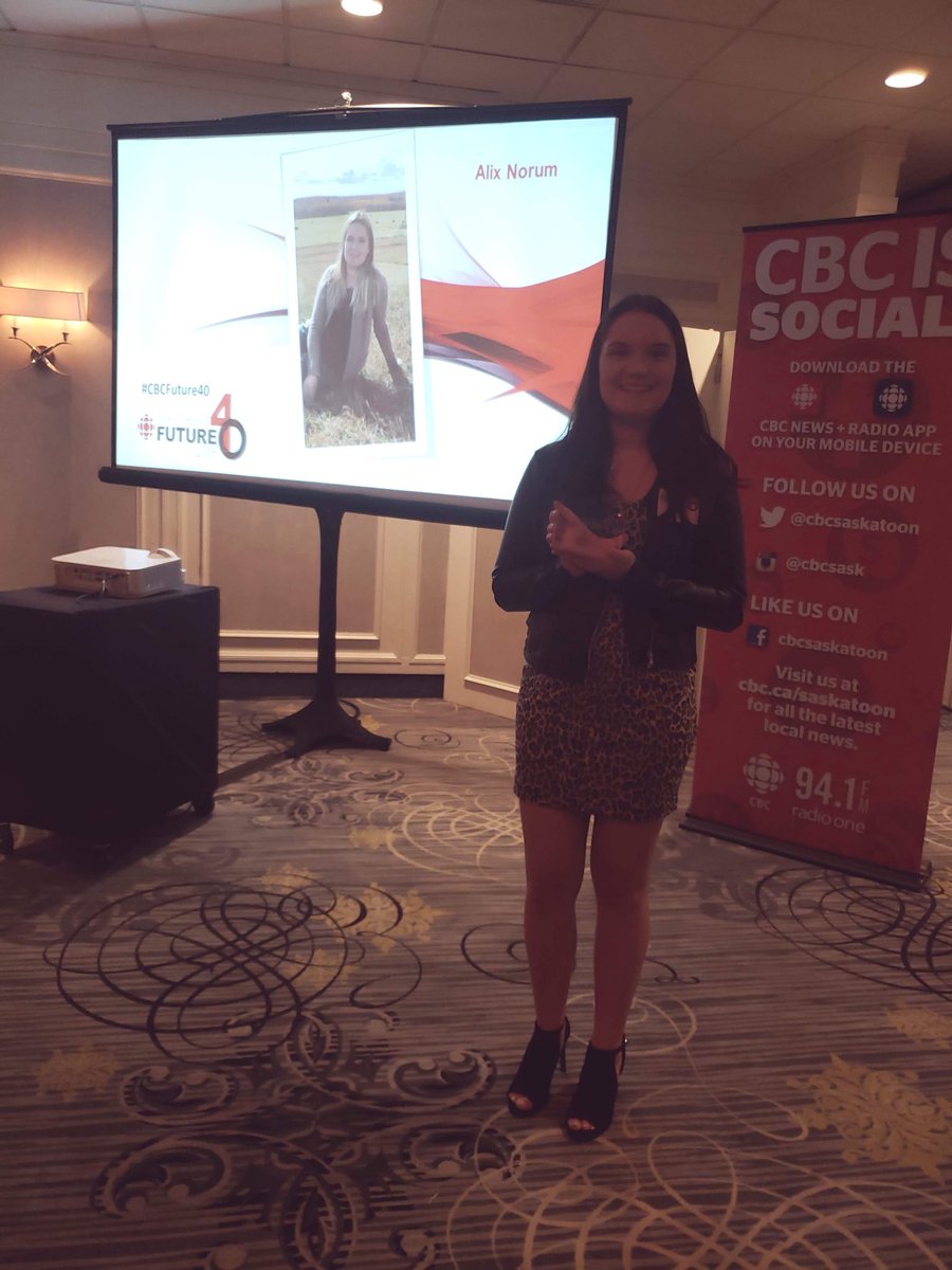 AlixNorum8's tweet photo. Such a amazing night last night at  #cbcfuture40 So honoured to have been nominated for this award and for having the opportunity to meet some of Saskatchewan’s difference makers! Saskatchewan’s future looks bright! 😎 #cbcsaskatchewan https://t.co/JvhXiSPHpC