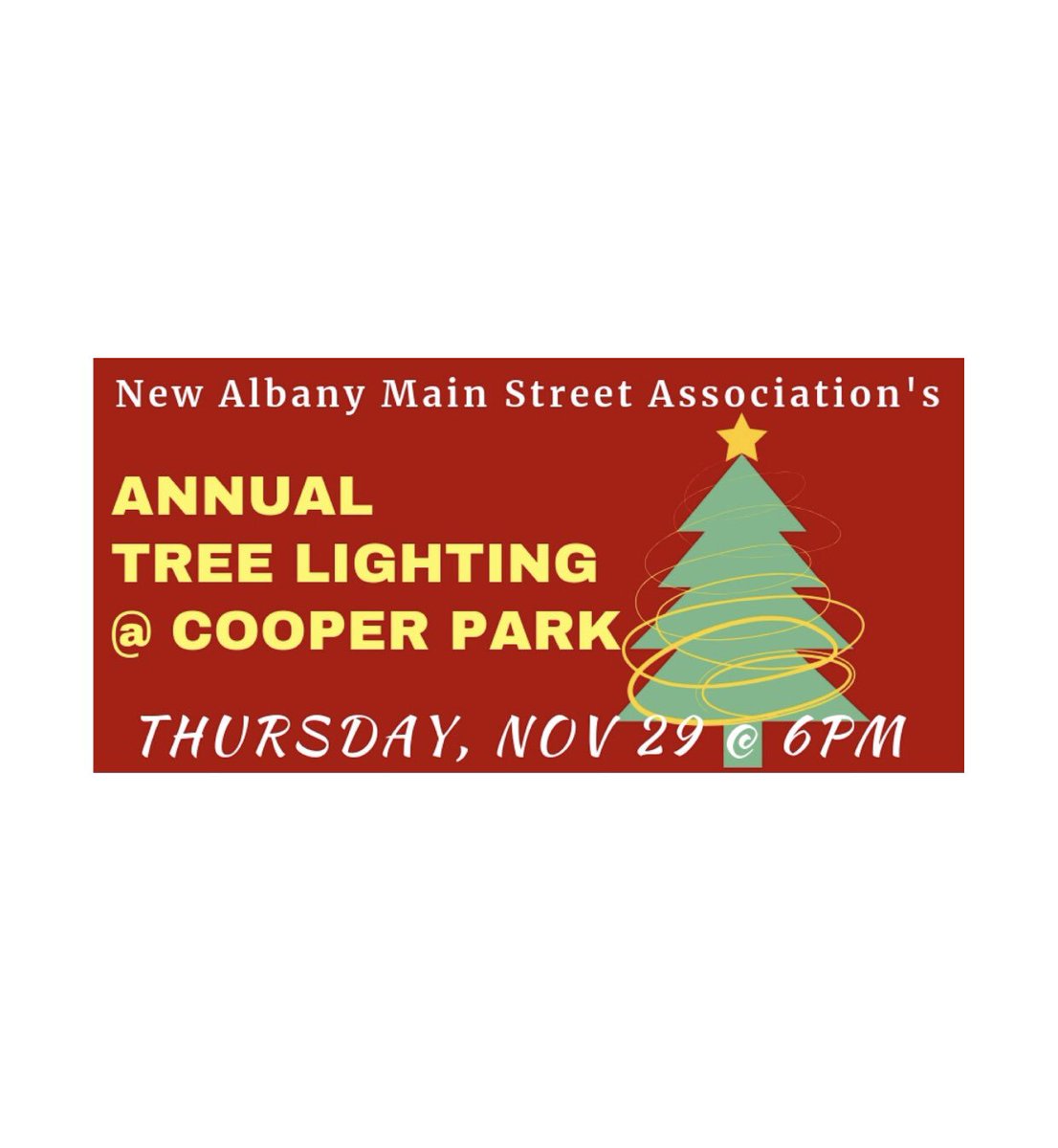 NewAlbanyMSA's tweet photo. November 29 @ 6pm. Cooper Park, historic downtown New Albany, Mississippi. #comeseewhoweare https://t.co/V9jELH7lYl