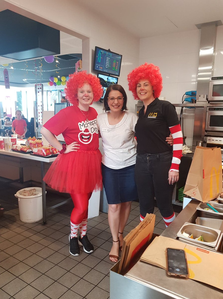 charismullenmp's tweet photo. Fantastic morning with these champions at @McDonalds #AugustineHeights raising lots of $$ for #McHappyDay. It was all going well until they asked me to work the drive-thru window... https://t.co/g3YHTav3DR