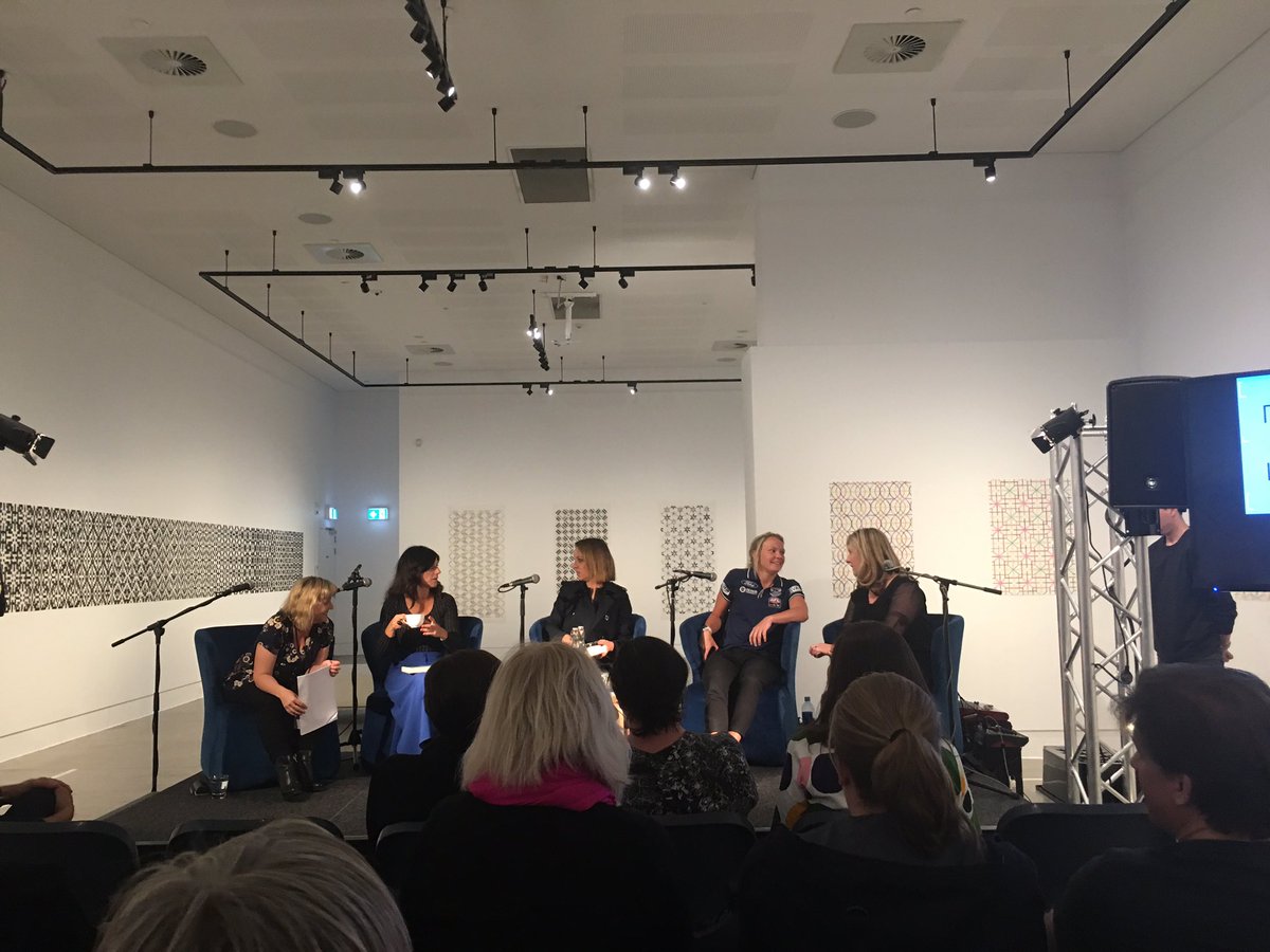 Getting ready to kick off Holding our Ground session <a href="/WordforWordFest/">Word for Word Festival</a> with star Cats forward <a href="/phoebe_mcw/">Phoebe McWilliams</a> <a href="/angelapippos/">Angela Pippos</a> <a href="/SamJaneLane/">Sam Lane</a> Nicole Hayes and Diana Taylor #W4W2018 #getreal