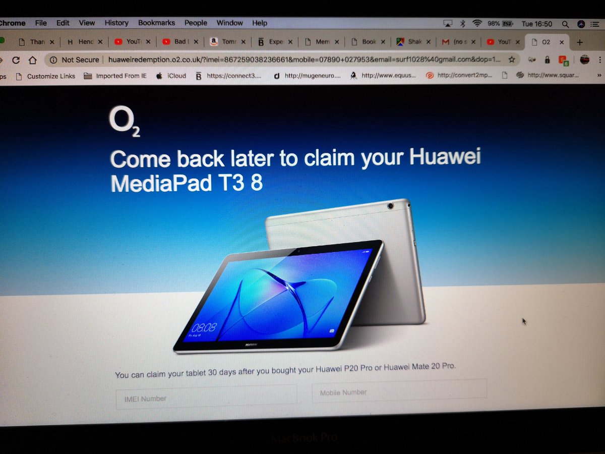 GraemeMASmith's tweet photo. Is something actually wrong or was this just a sales ploy? @O2 @Huawei @HuaweiMobile @Huawei https://t.co/oAN8rVMUnZ
