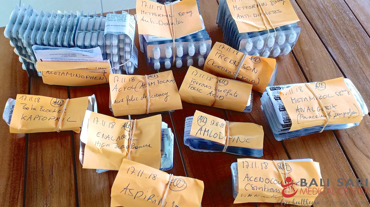 A big thank u 4 this drugs💊donation for ur new hospital🏥. We have sorted, renamed &amp; validated them. Without doubt, it will save lives, bring comfort &amp; relief 2 hundreds of people👨‍👩‍👦.
A donation from Spain🇪🇸, at ur social resto, the @fairwarungbale by the <a href="/fairfuture/">Fair Future Foundation</a> foundation.